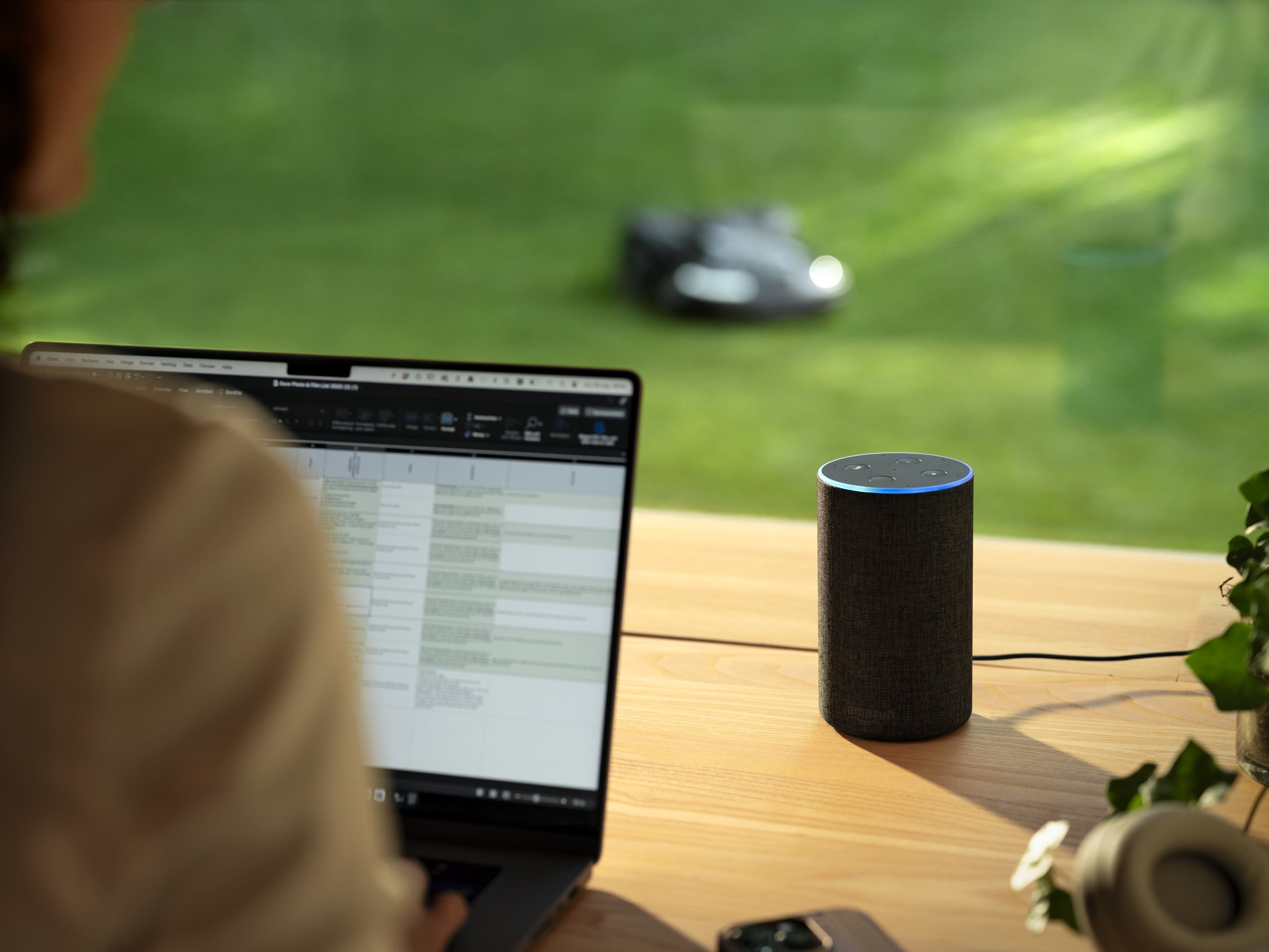 Compatible with Amazon Alexa and Google Home for convenient voice control and status updates. This applies to all Husqvarna Automower® models with cellular or Wi-Fi connectivity, letting you execute voice commands such as start, stop and park, and get status updates from your mower by simply asking your voice assistant. With Automower® Connect you can also integrate your robotic mower with your Gardena Smart System and let mowing and watering work together. image